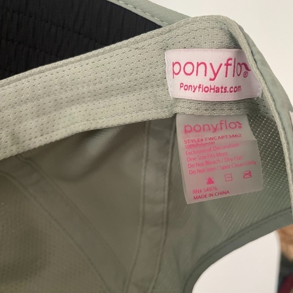Ponyflo Sierra Sunblocker Wide Brim Hat Mint Ponytail One Size - Picture 7 of 9